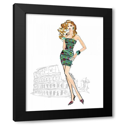 Colorful Fashion IV - Rome Black Modern Wood Framed Art Print with Double Matting by Tavoletti, Anne