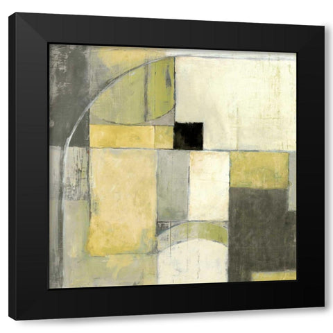 Blues Before Sunrise Yellow and Grey Black Modern Wood Framed Art Print with Double Matting by Schick, Mike