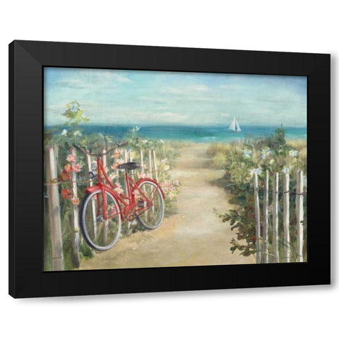 Summer Ride Crop Black Modern Wood Framed Art Print with Double Matting by Nai, Danhui