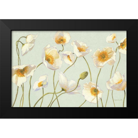 White and Bright Poppies Black Modern Wood Framed Art Print by Novak, Shirley