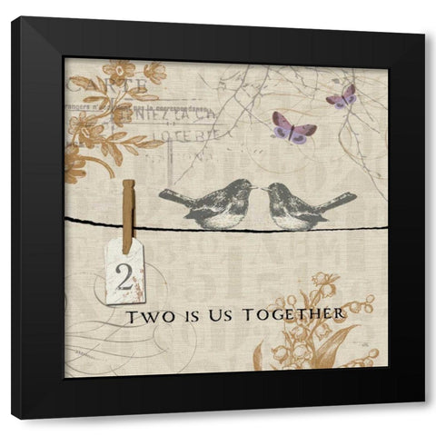 Words that Count II Black Modern Wood Framed Art Print by Pela