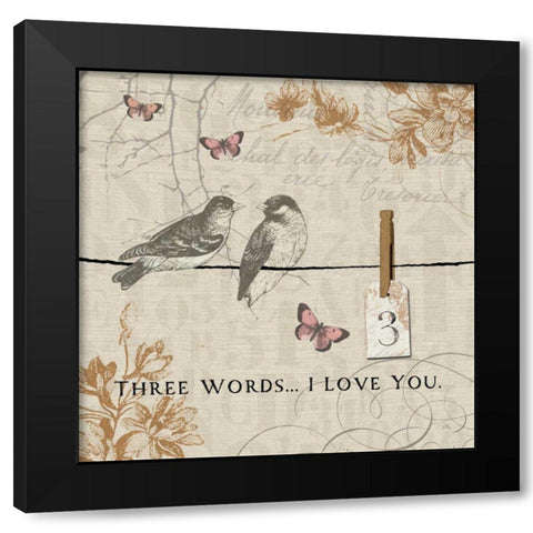 Words that Count III Black Modern Wood Framed Art Print by Pela