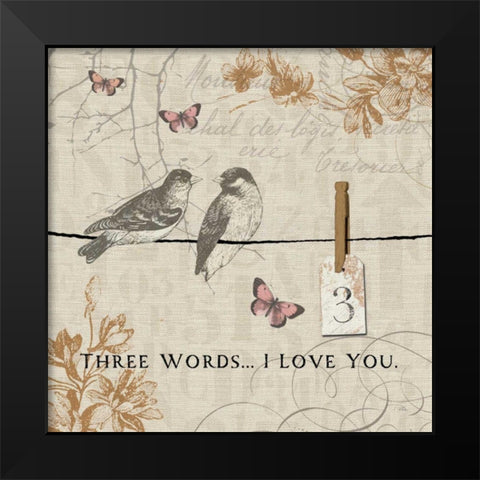 Words that Count III Black Modern Wood Framed Art Print by Pela