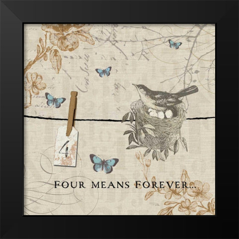 Words that Count IV Black Modern Wood Framed Art Print by Pela