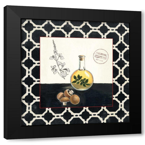 Oregano and Mushrooms Black Modern Wood Framed Art Print with Double Matting by Fabiano, Marco