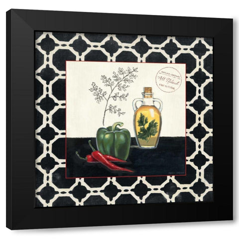 Parsley and Peppers Black Modern Wood Framed Art Print with Double Matting by Fabiano, Marco