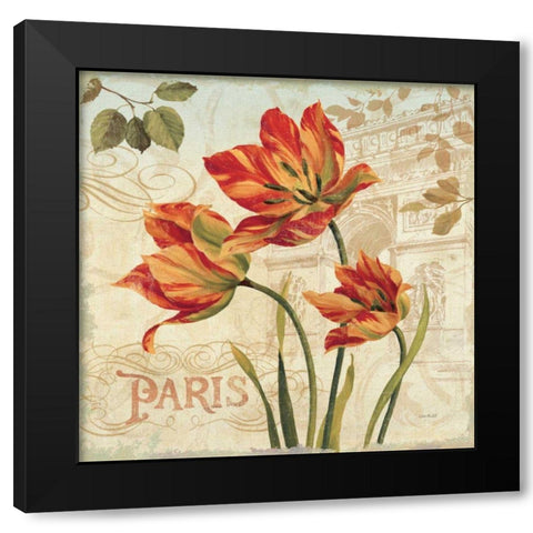 European Flowers II Black Modern Wood Framed Art Print with Double Matting by Audit, Lisa