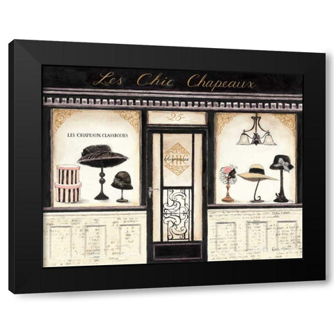 Les Chic Chapeaux Black Modern Wood Framed Art Print by Adams, Emily