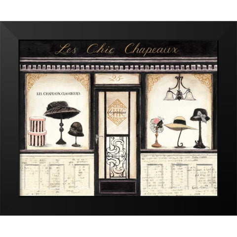 Les Chic Chapeaux Black Modern Wood Framed Art Print by Adams, Emily