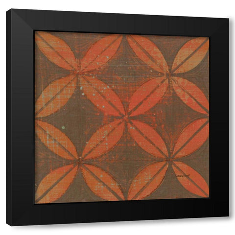 Orange Gold Ring Black Modern Wood Framed Art Print by Lovell, Kathrine