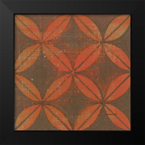 Orange Gold Ring Black Modern Wood Framed Art Print by Lovell, Kathrine
