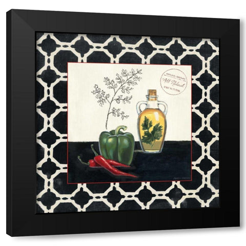 Parsley and Peppers Black Modern Wood Framed Art Print by Fabiano, Marco