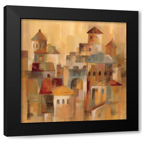 Old Town I Black Modern Wood Framed Art Print with Double Matting by Vassileva, Silvia
