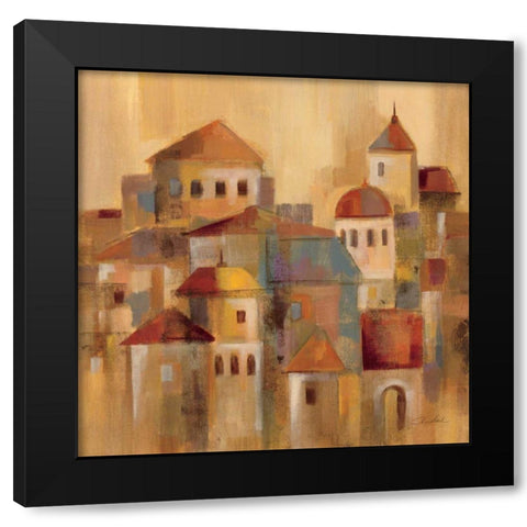 Old Town II Black Modern Wood Framed Art Print with Double Matting by Vassileva, Silvia