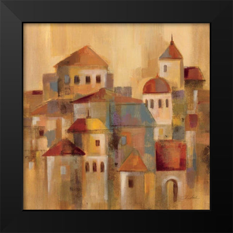 Old Town II Black Modern Wood Framed Art Print by Vassileva, Silvia