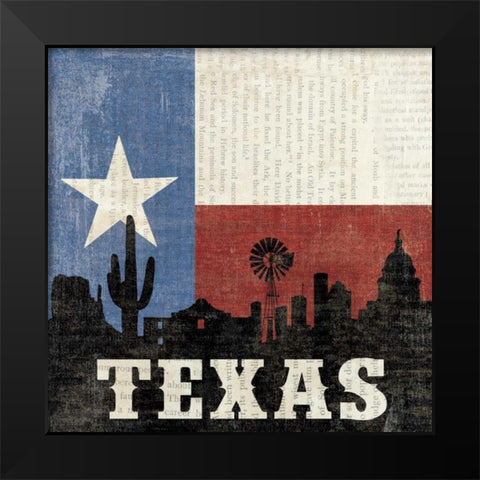 Texas Black Modern Wood Framed Art Print by Hershey, Moira