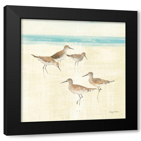 Sandpipers Square I Black Modern Wood Framed Art Print by Tillmon, Avery