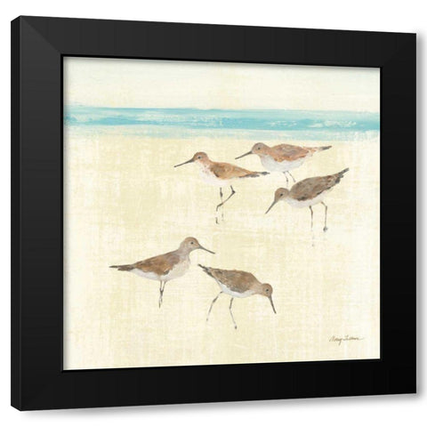 Sandpipers Square II Black Modern Wood Framed Art Print by Tillmon, Avery