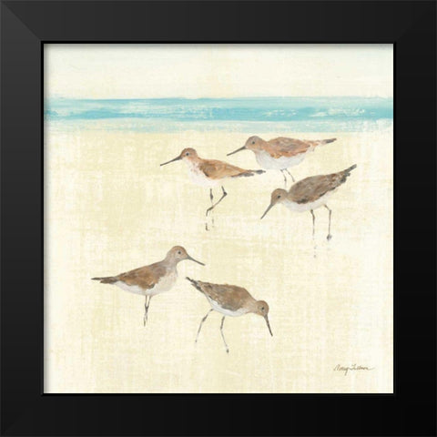 Sandpipers Square II Black Modern Wood Framed Art Print by Tillmon, Avery