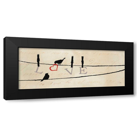 Bird at Heart II Black Modern Wood Framed Art Print by Pela