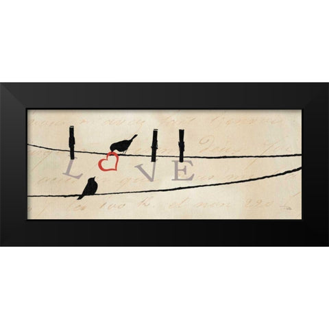 Bird at Heart II Black Modern Wood Framed Art Print by Pela