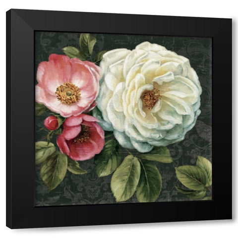 Floral Damask II Black Modern Wood Framed Art Print with Double Matting by Audit, Lisa