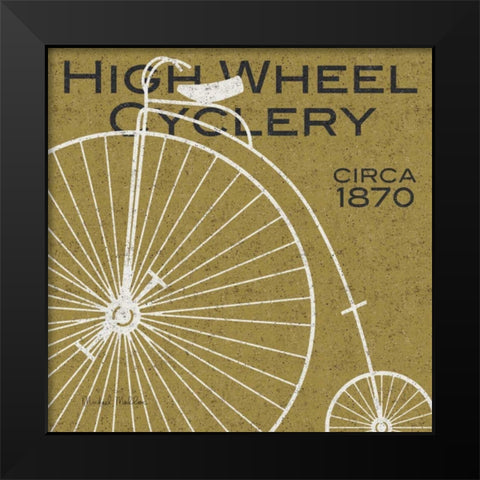High Wheel Cyclery Black Modern Wood Framed Art Print by Mullan, Michael