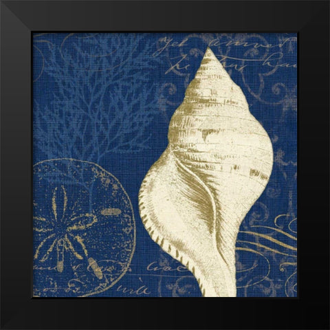 Coastal Moonlight IV Teal Black Modern Wood Framed Art Print by Pela Studio