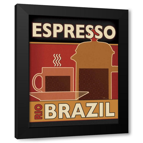 Deco Coffee I Black Modern Wood Framed Art Print with Double Matting by Pela Studio