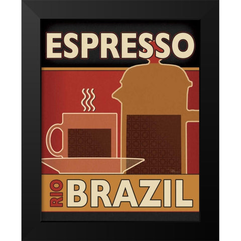 Deco Coffee I Black Modern Wood Framed Art Print by Pela Studio