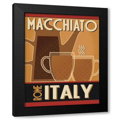 Deco Coffee II Black Modern Wood Framed Art Print with Double Matting by Pela Studio