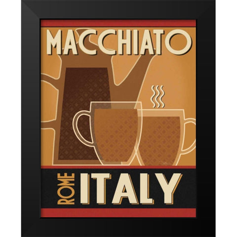 Deco Coffee II Black Modern Wood Framed Art Print by Pela Studio