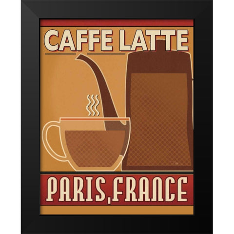 Deco Coffee III Black Modern Wood Framed Art Print by Pela Studio
