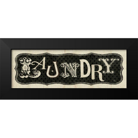 Room Signs I - Laundry Black Modern Wood Framed Art Print by Pela Studio