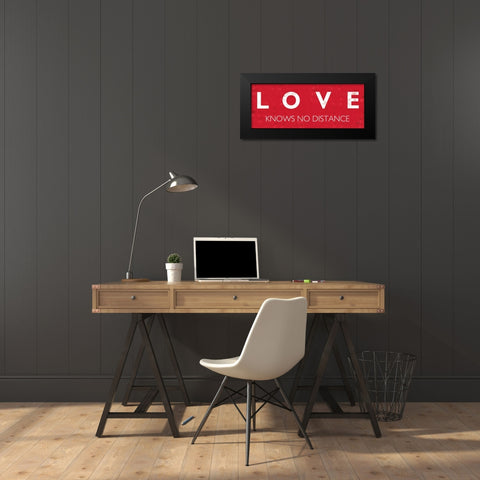 Love Knows No Distance Black Modern Wood Framed Art Print by Mullan, Michael