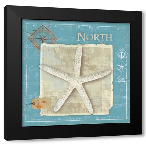 Points North Black Modern Wood Framed Art Print with Double Matting by Aldrich, Belinda