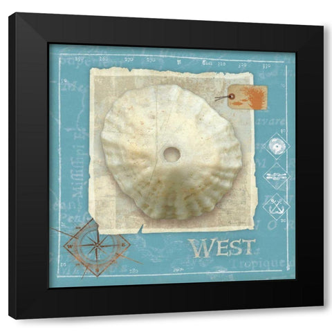 Points South Black Modern Wood Framed Art Print with Double Matting by Aldrich, Belinda