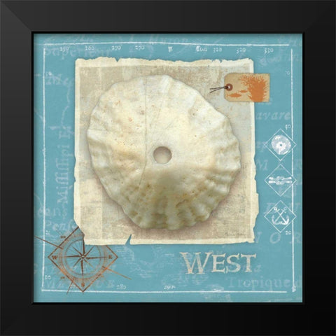 Points South Black Modern Wood Framed Art Print by Aldrich, Belinda