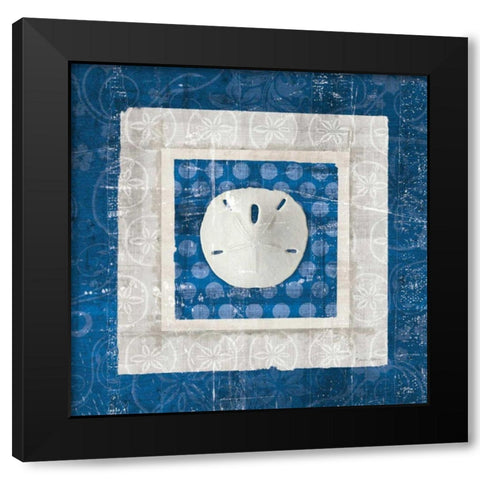 Sea Shell I on Blue  Black Modern Wood Framed Art Print with Double Matting by Aldrich, Belinda
