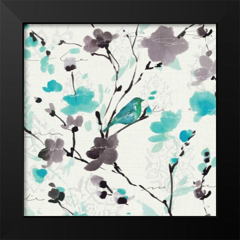 Flowing I Square Black Modern Wood Framed Art Print by Pela