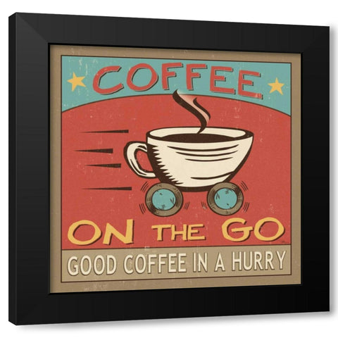 Coffeehouse III Black Modern Wood Framed Art Print with Double Matting by Pela Studio