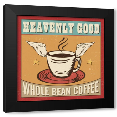 Coffeehouse IV Black Modern Wood Framed Art Print with Double Matting by Pela Studio