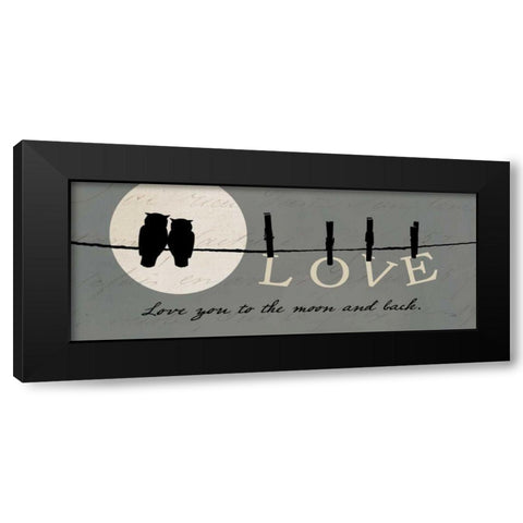 Moon Lovers I Black Modern Wood Framed Art Print with Double Matting by Pela