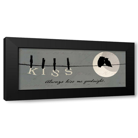 Moon Lovers II Black Modern Wood Framed Art Print with Double Matting by Pela