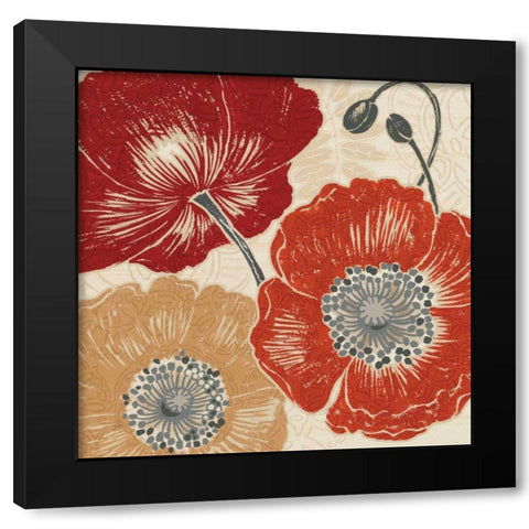 A Poppys Touch II Black Modern Wood Framed Art Print with Double Matting by Brissonnet, Daphne