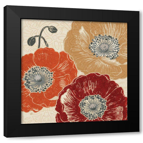 A Poppys Touch III Black Modern Wood Framed Art Print by Brissonnet, Daphne