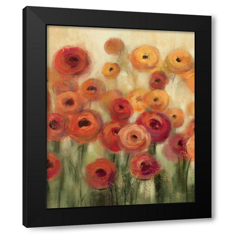 Ranunculi Field II Black Modern Wood Framed Art Print by Vassileva, Silvia