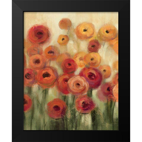 Ranunculi Field II Black Modern Wood Framed Art Print by Vassileva, Silvia