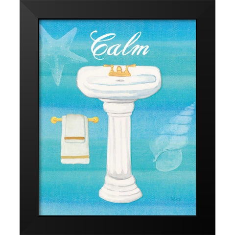 Seashells Spa I  No Border Black Modern Wood Framed Art Print by Charron, Veronique