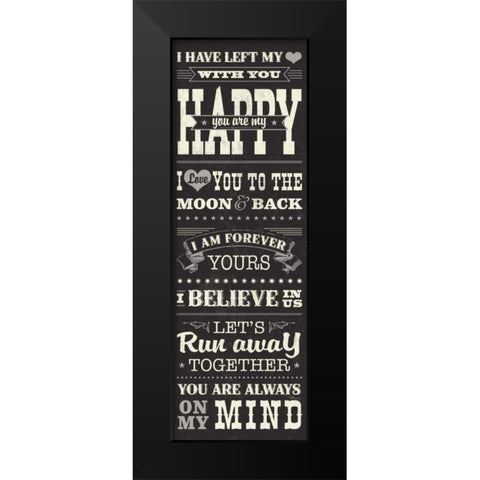 L-O-V-E II Black Modern Wood Framed Art Print by Pela Studio